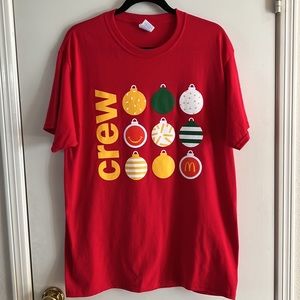 Mc Donald’s Crew holiday shirt.